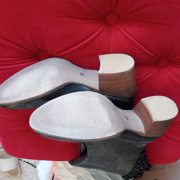 DIBA TRUE SUNSET SAIL Back Lace Up Leather Boot Black 8.5 Side Zip Over the Knee - Picture 8 of 16